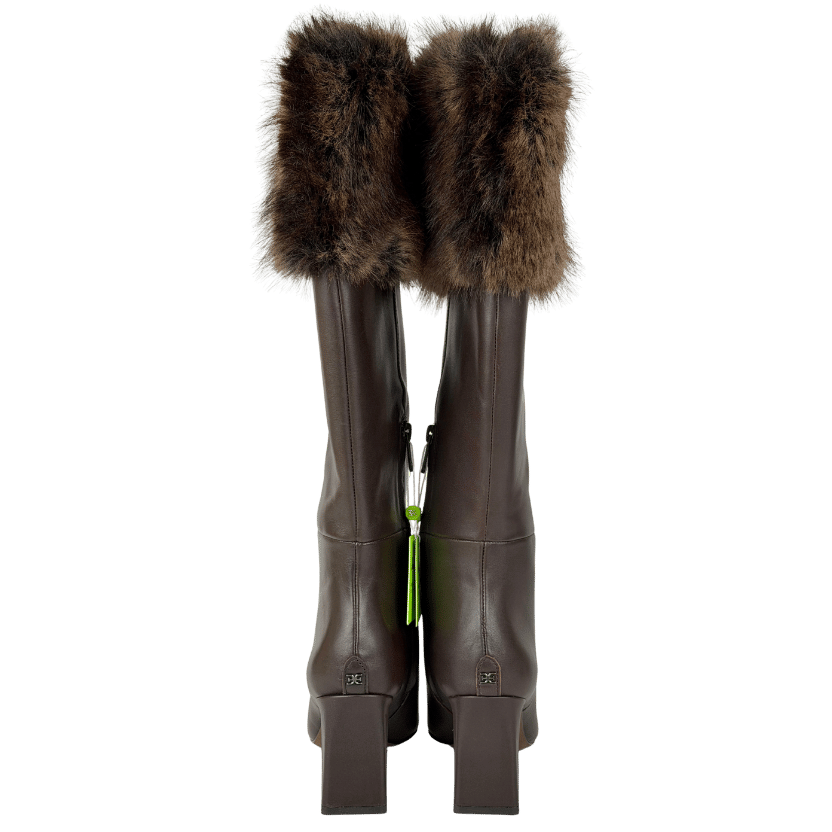 SAM EDELMAN Sylvia Cosy Leather Knee High Boots, Brown Us9 UK 6.5 EU 39.5 👠