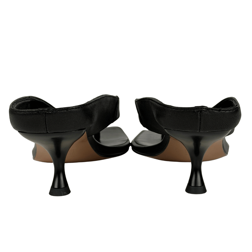 Alias Mae Black Leather Aji Kitten Heel Mule Sandals UK 6 EU 39 👠