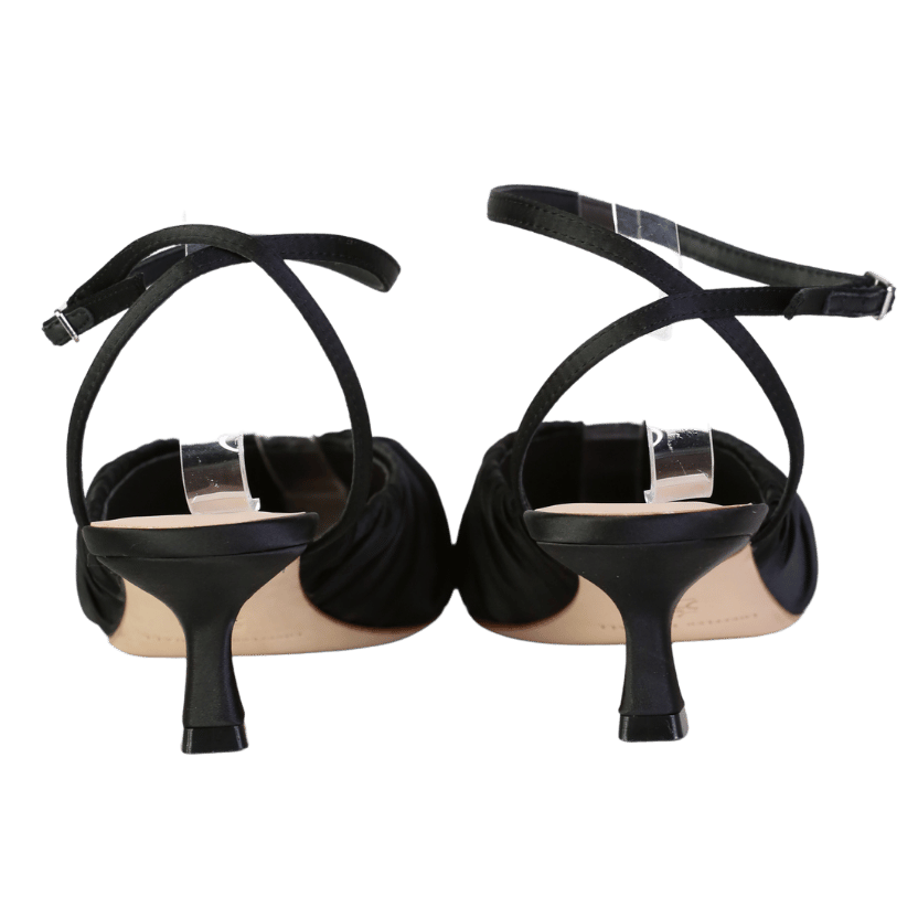 Loeffler Randall Black Rio Ruched Satin Pumps UK 7.5 EU 40.5 👠