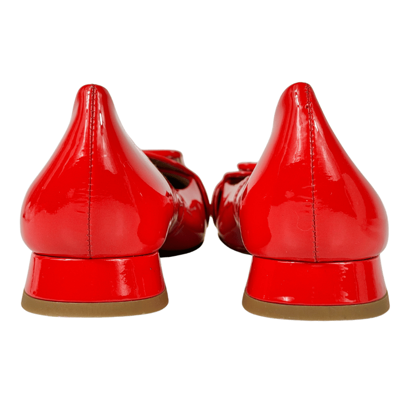 WHISTLES Red Patent Leater Buckle Detail Shoes UK 5 EU 38 👠
