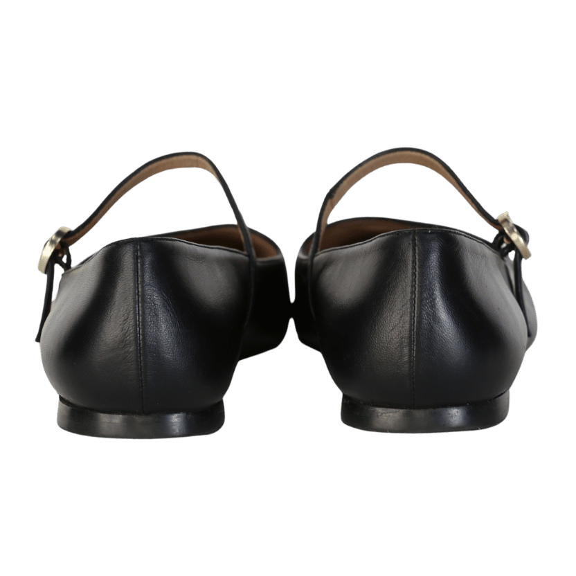 L.K.Bennett Willow Black Leather Mary Jane Flats UK 8 EU 41 👠