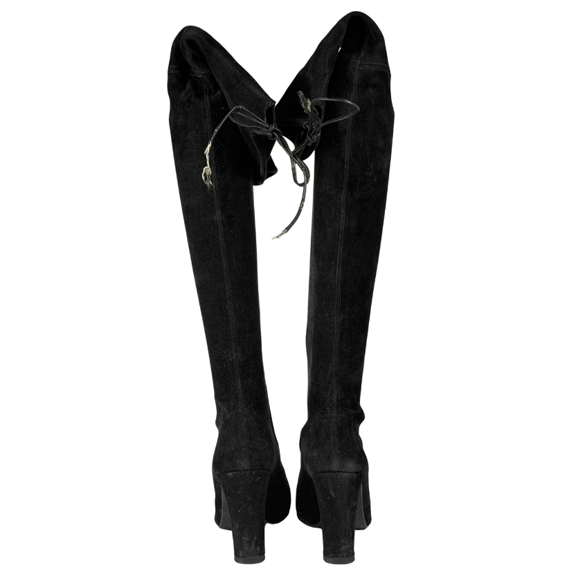 Stuart Weitzman Black Highland Stretch-suede Over-the-knee Boots UK 5.5 EU 38.5