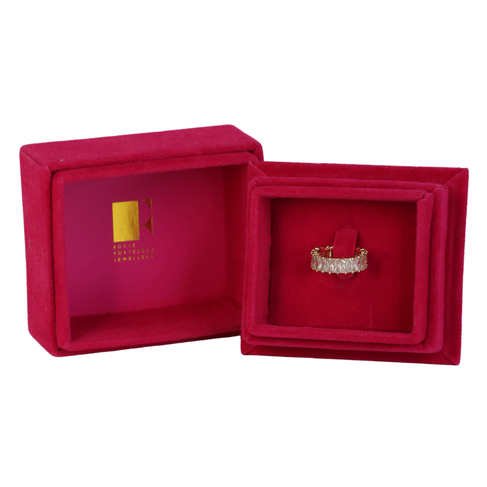 Rosie Fortescue Yellow Gold Tone Crystal-embellished Ring Size J