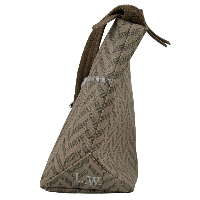 MISELA Brown Large Coated Canvas Travel Bag Monogrammed "l.w" One Size