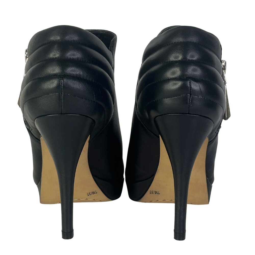 Vince Camuto Black Evania Leather Ankle Boots UK 4 EU 37 👠