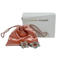 AMINA MUADDI Iconic Mini Begum Earrings White Crystals With Silver Base One Size