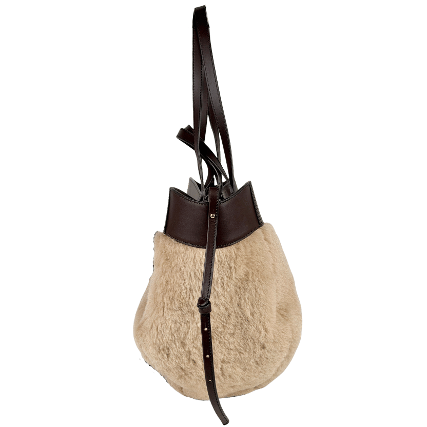 Poléne Beige Liited Alpaca & leather Edition Cyme Tote Bag