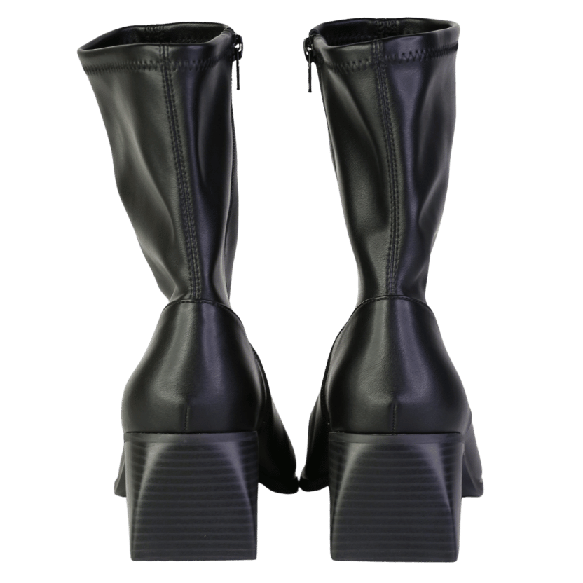 ASOS Black Round Toe Leather Ankle Heels UK 8 EU 41 👠