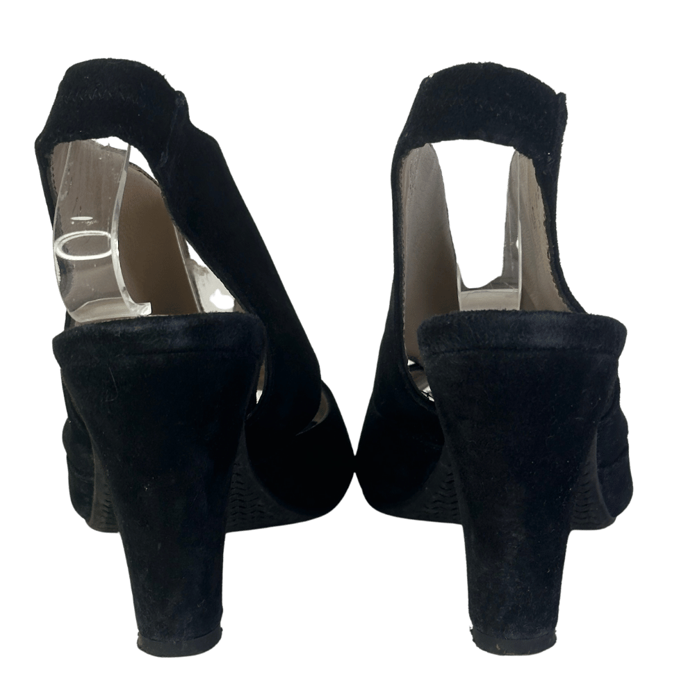 Carvela Black Arabella Suede Sling-back Heels UK 4 EU 37 👠