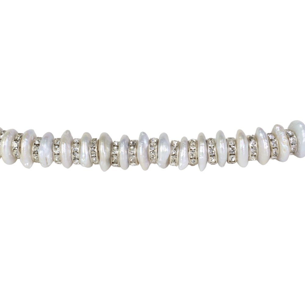 Julietta White Ivory White/ Silver Beaded Necklace