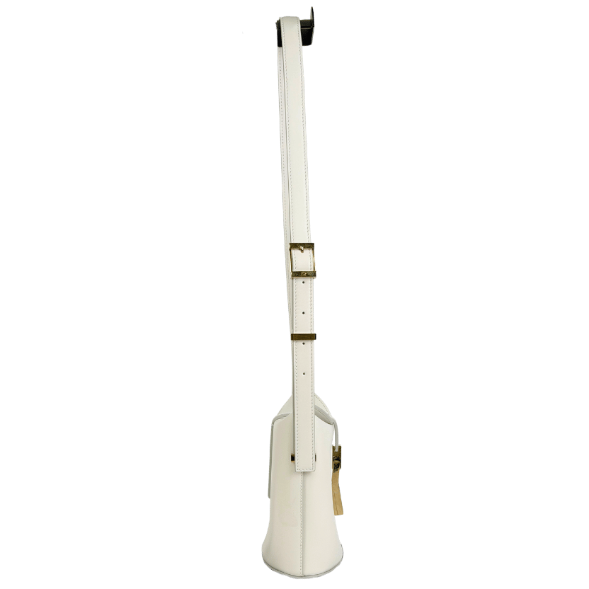 SIRIVANNAVARI Ivory White Smooth Leather Box Bag