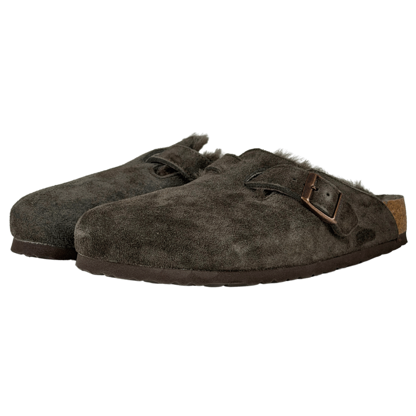 BIRKENSTOCK Brown Boston Shearling  Suede Leather UK 5 EU 38 👠