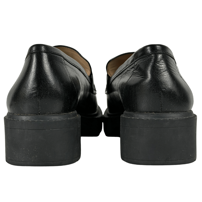COACH Leah Leather C Logo Loafers - Black UK 6.5 EU 39.5 👠