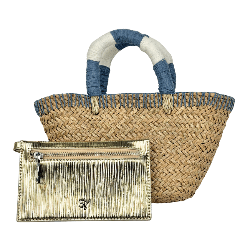 Stone & Mason Beige Cornflower Mini Beach Bag