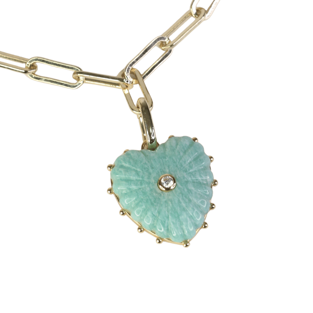 Thatch California Malene Amazonite Clip Yellow Gold Necklace