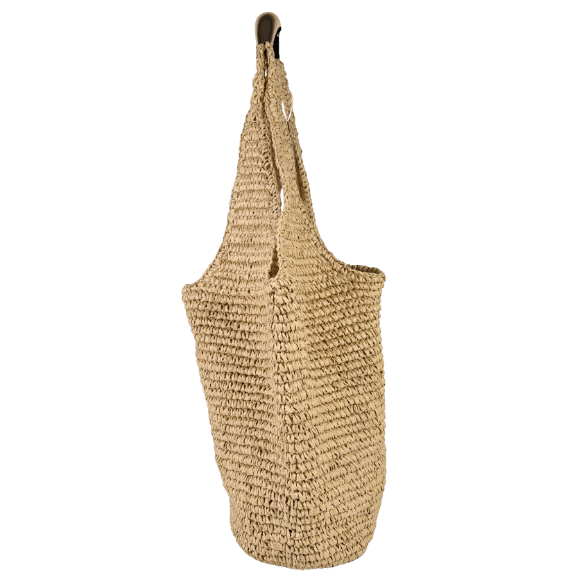 M&S Oversize Straw Bag With Yellow Gold Hardware Detail
