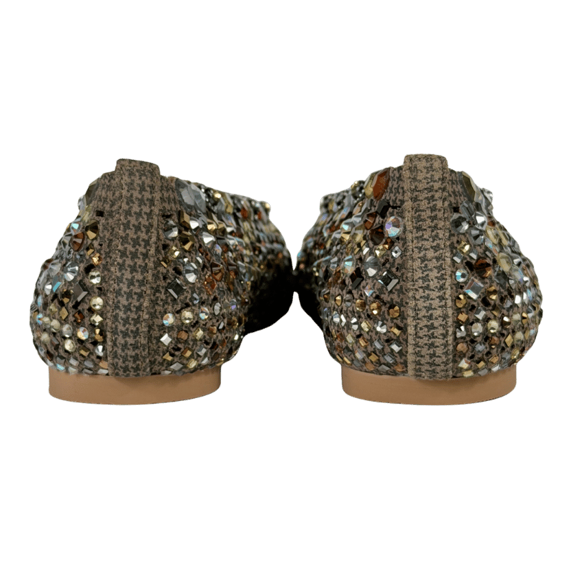 Kurt Geiger Beige Jewel Suede Perforated Ballerina Pumps UK 4 EU 37