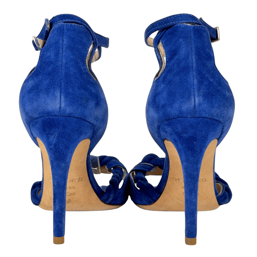 RACINE CARRÉE Cobalt Blue Suded Heeled Sandals UK 4 EU 37 👠