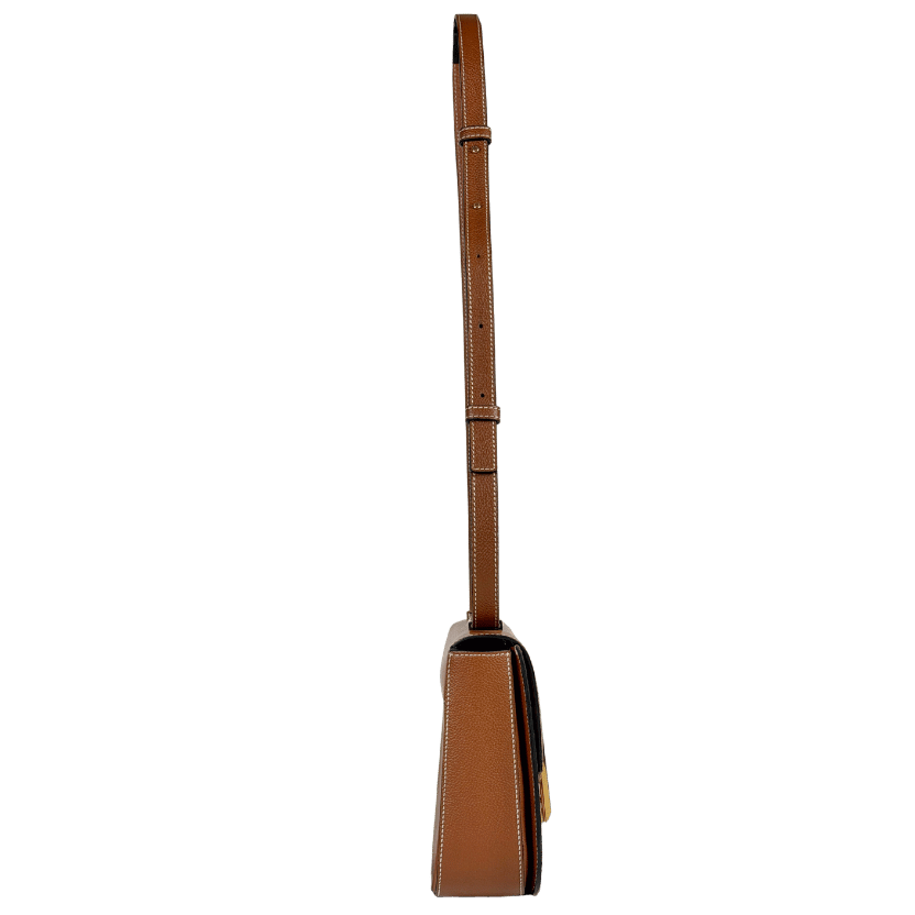 DEMELLIER LONDON The Vancouver Leather Handbag - Tan Brown Small Grain Ecru Stitching