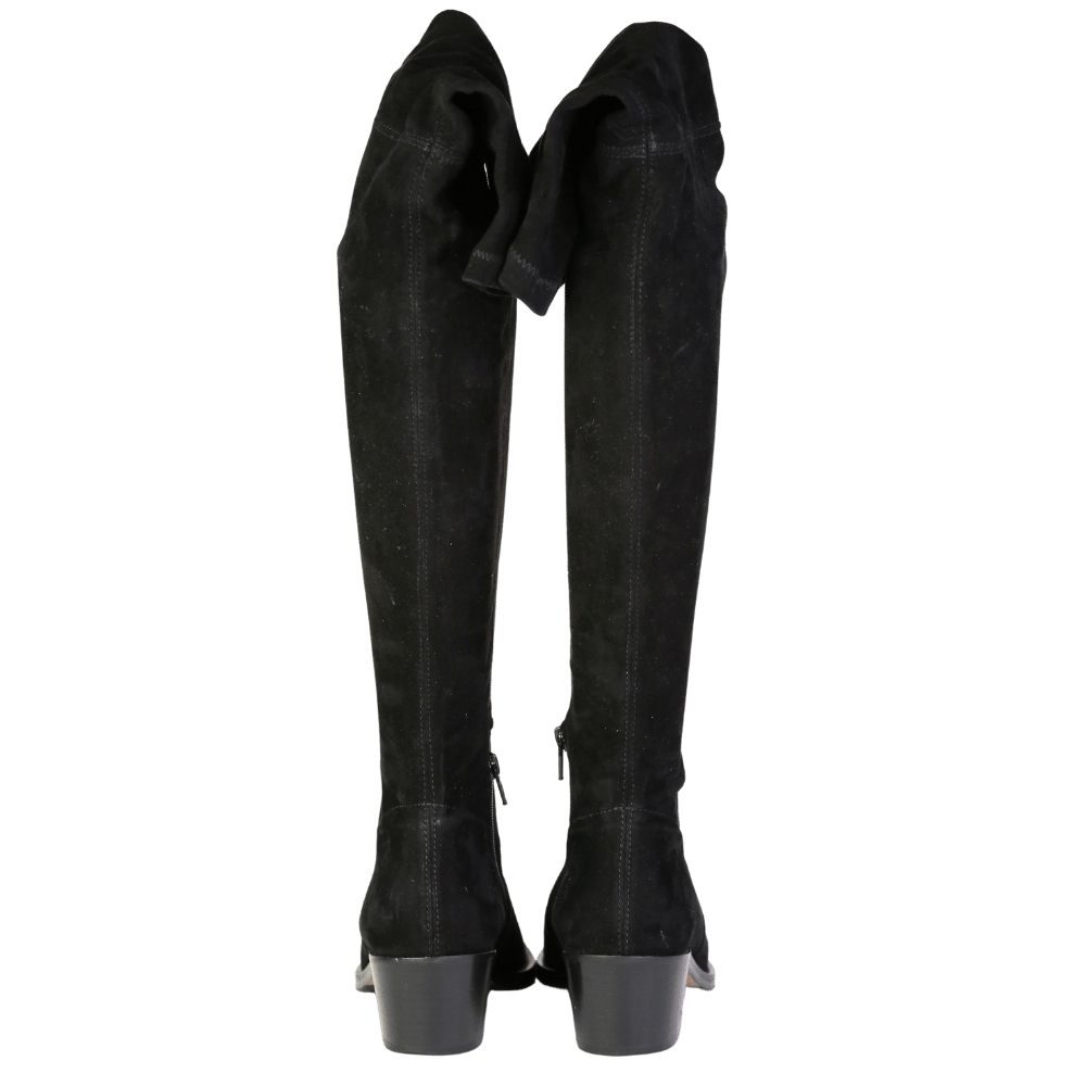 PREGO Black Overknee Pointed Leather/suede Boots UK 4.5 EU 37.5 👠