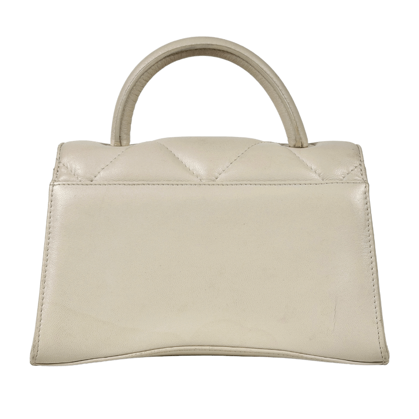 RUSSELL & BROMLEY Cream Quilted Top Handle Bag With Chain Strap
