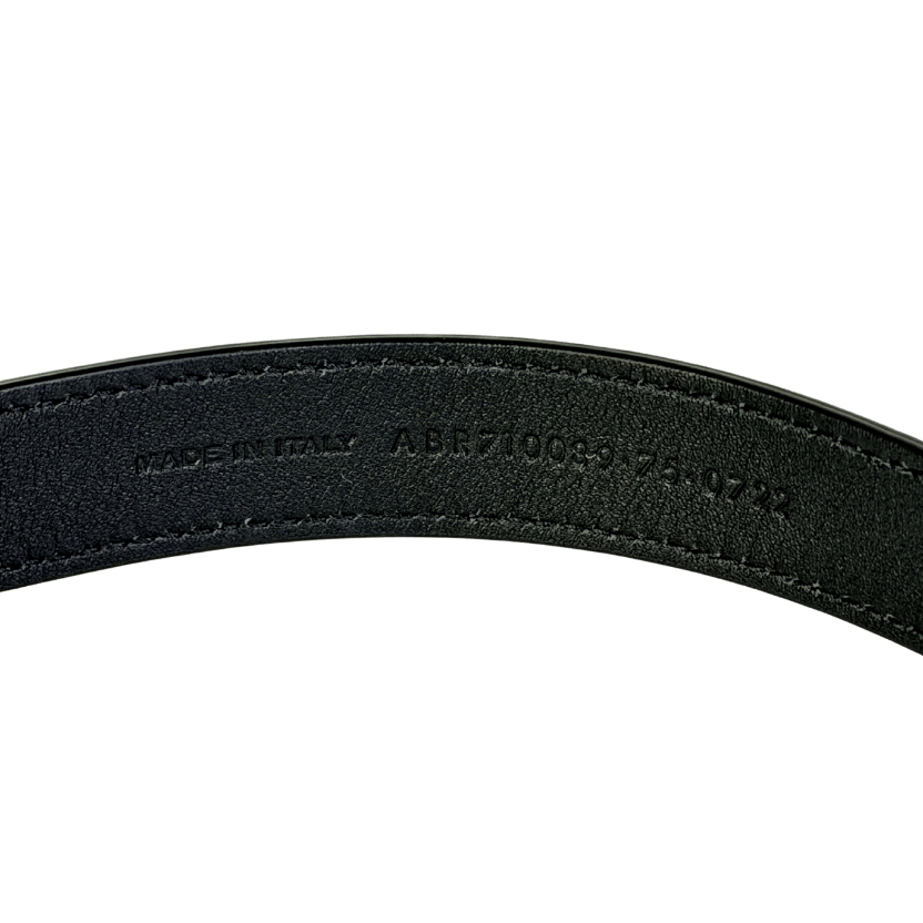 Saint Laurent Crystal-buckle Black  Leather Belt 75cm / Inch 29.5 UK S