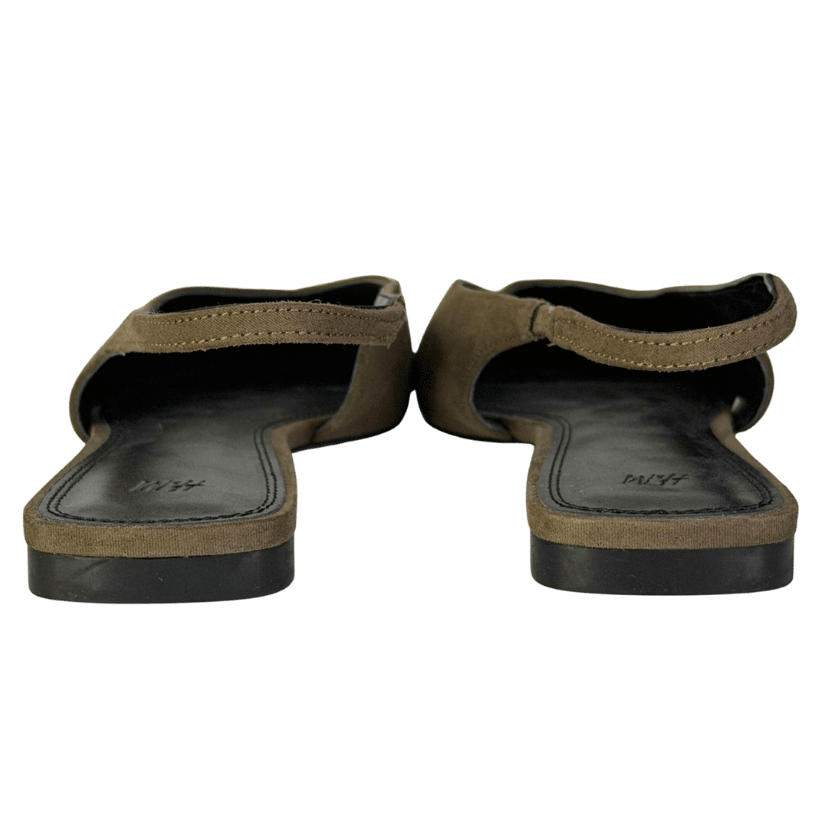 H&M Brown Pointed Toe Suede Sling-back Flats UK 5 EU 38 👠