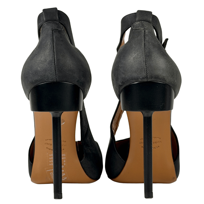 & Other Stories Sculptural Heel High Shoes In Vintage Black UK 6 EU 39