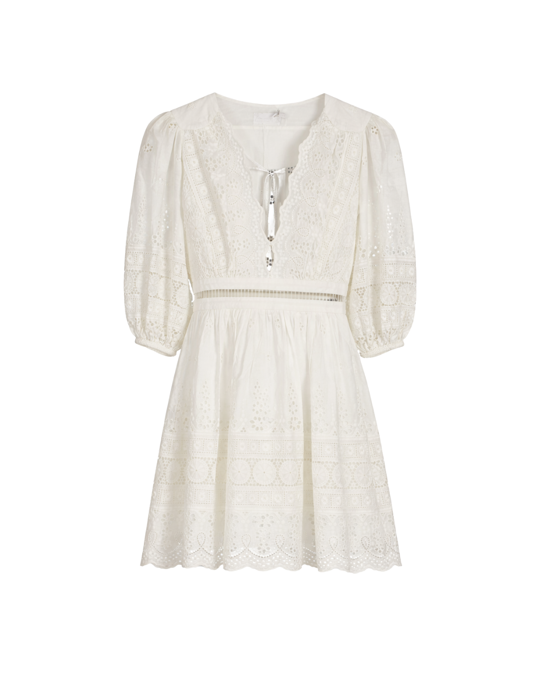 Zimmermann White Broderie Day Dress Sz 0p (petite) UK 6