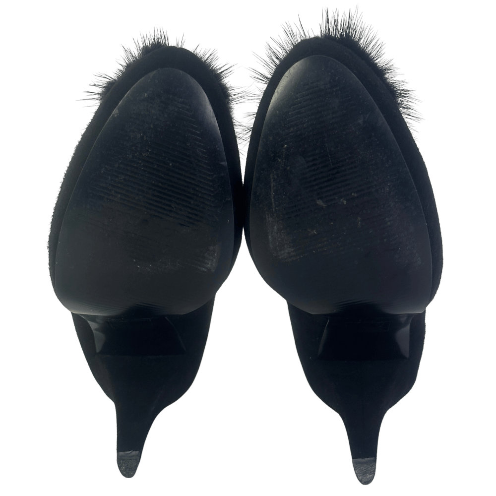 Roberto Botella Black Suede Court Shoe UK 4 EU 37 👠