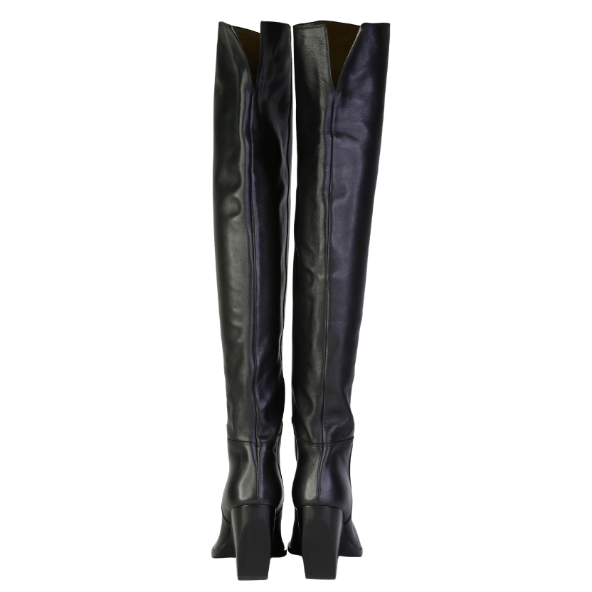 All Saints Black Reina Knee High Leather Boots UK 5 EU 38 👠