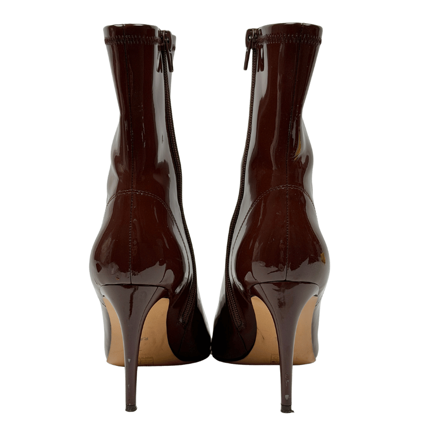 Raye Burgundy Red Patent Stiletto Heeled Aviv Ankle Boots Us7 UK 5 EU 38 👠