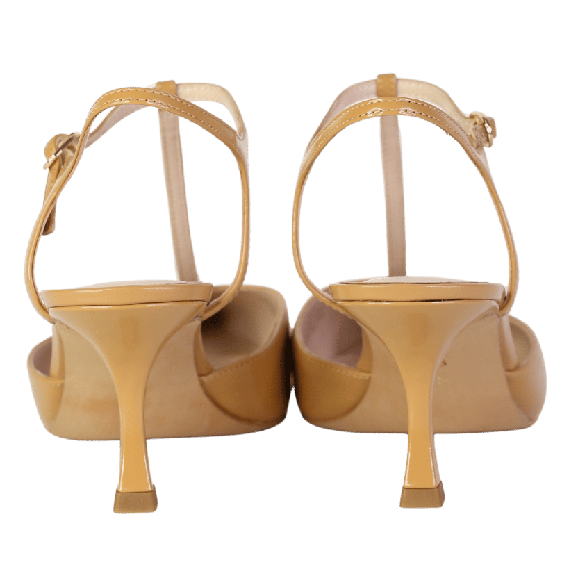 Tuckernuck Beige Margot Tan Leather Heels UK 9.5 EU 42.5 👠