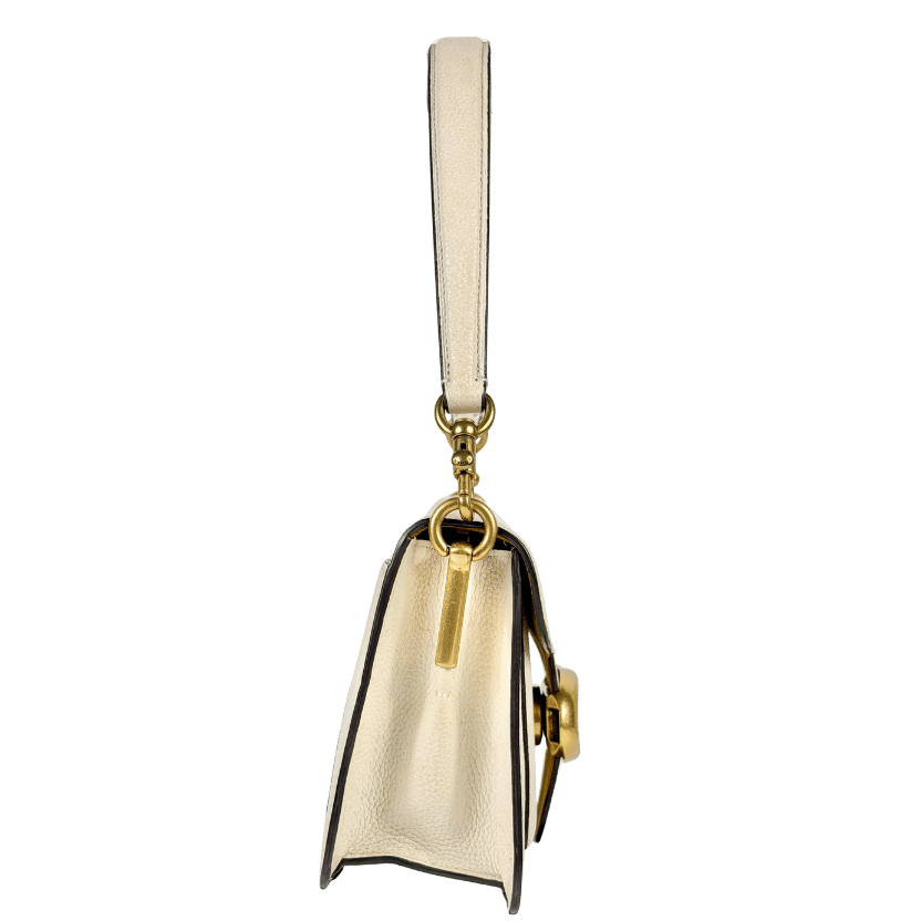 COACH Cream Pebbled Leather Tabby Shoulder Bag