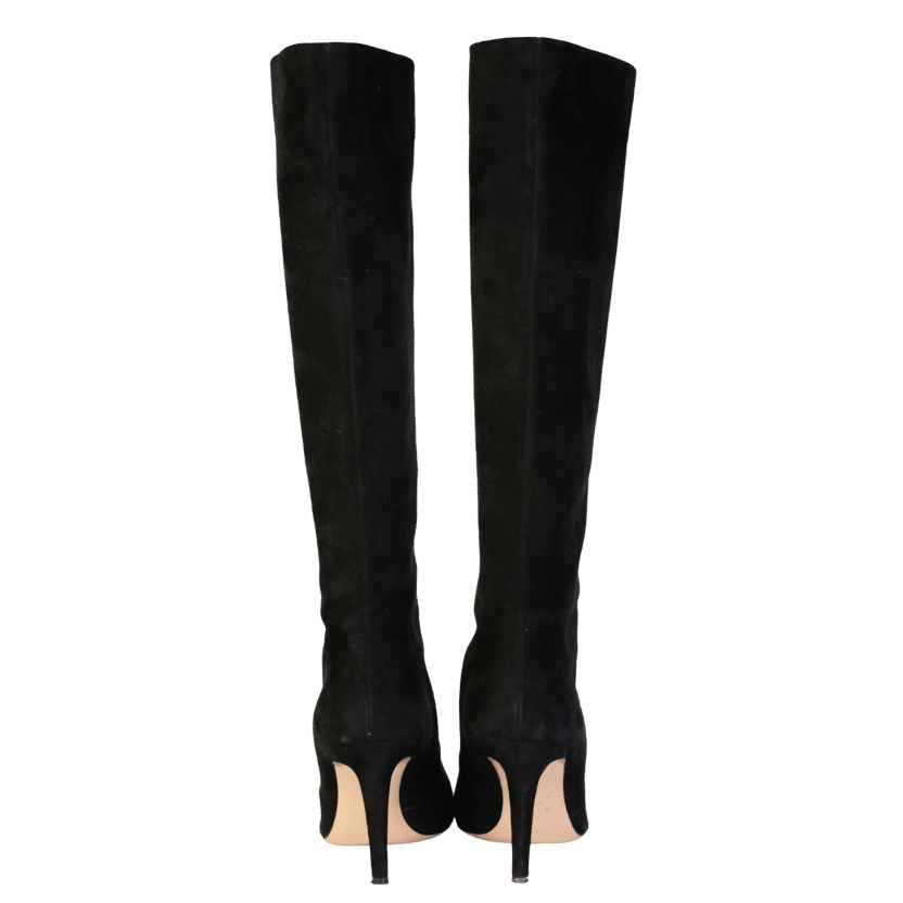 Gianvito Rossi Black Hansen 85 Suede Knee-high Boots UK 7 EU 40 👠
