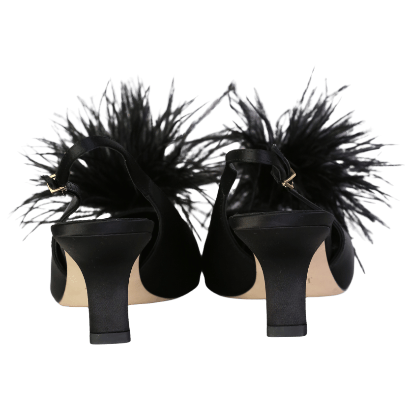 J.Mclaughlin Black Kylie Slingback Heels UK 8 EU 41 👠