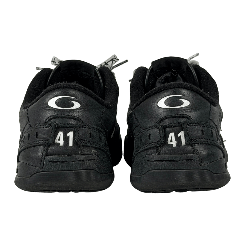 Balenciaga Black Hamptons Logo-appliquéd Distressed Leather Sneakers UK 7 EU 41
