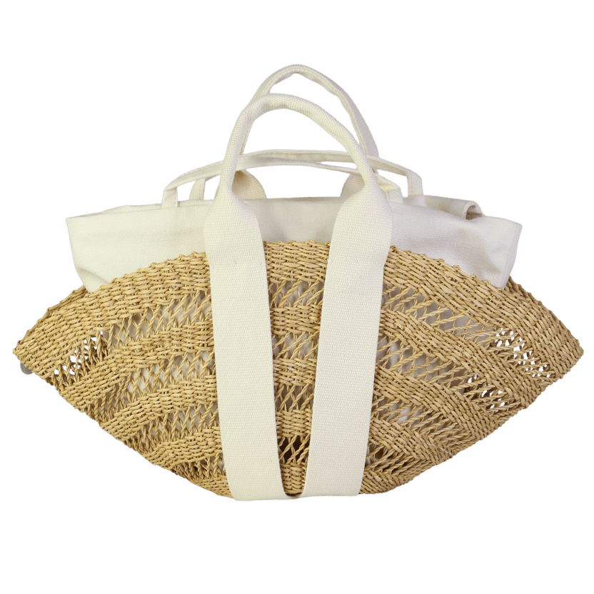 muun Cream Small Straw Sophie Tote Bag One Size