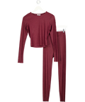 SLA THE LABEL Burgundy Red Nola Diamante Co-ord Set UK XS