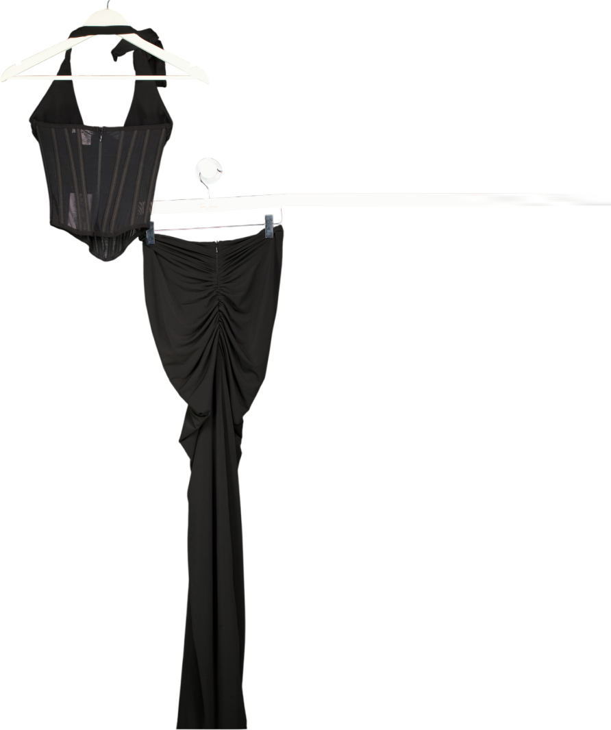 Sydney Lane Black Grace Maxi Skirt And Corset Set UK XS