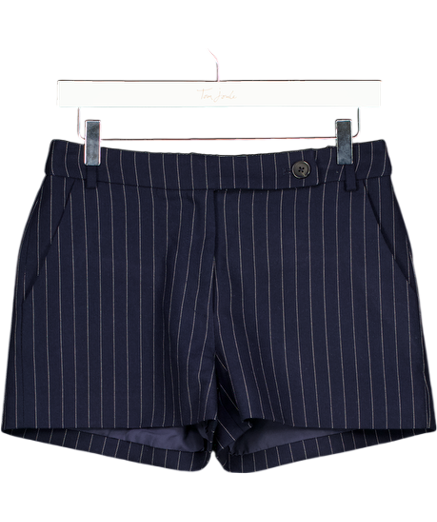 DE SAVARY LONDON Navy Blue Pinstripe Tailored Shorts UK S