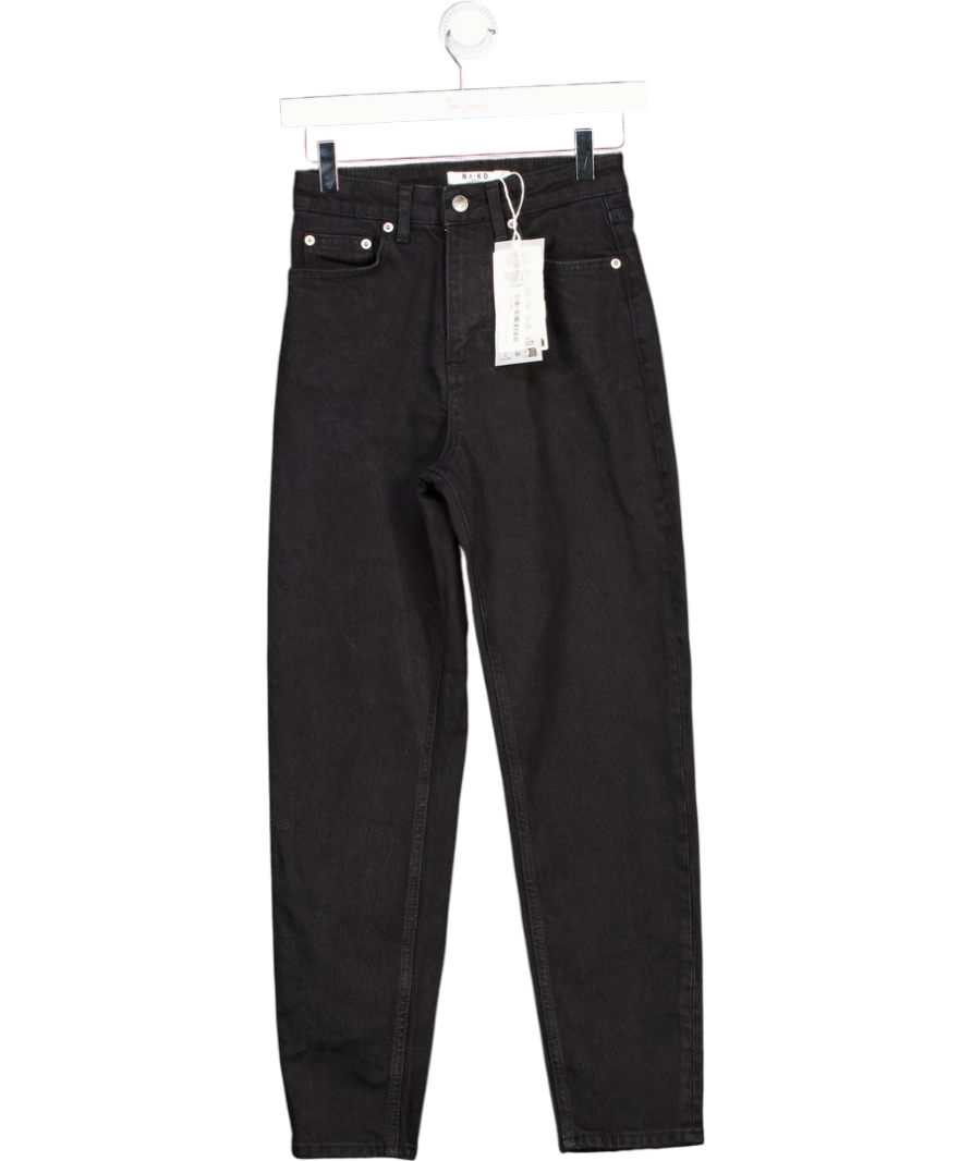 NA-KD Black Mom High Waist Jeans UK 6