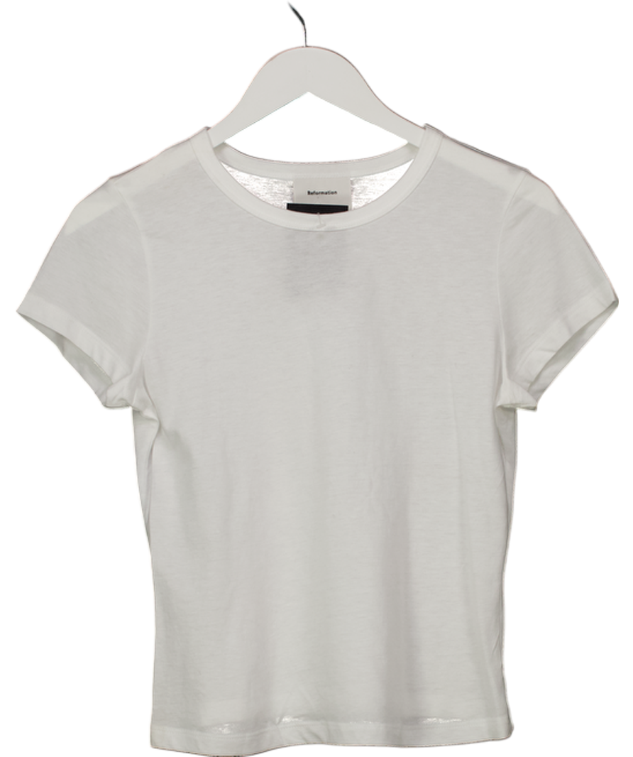 Reformation White Max Slim Tee UK S