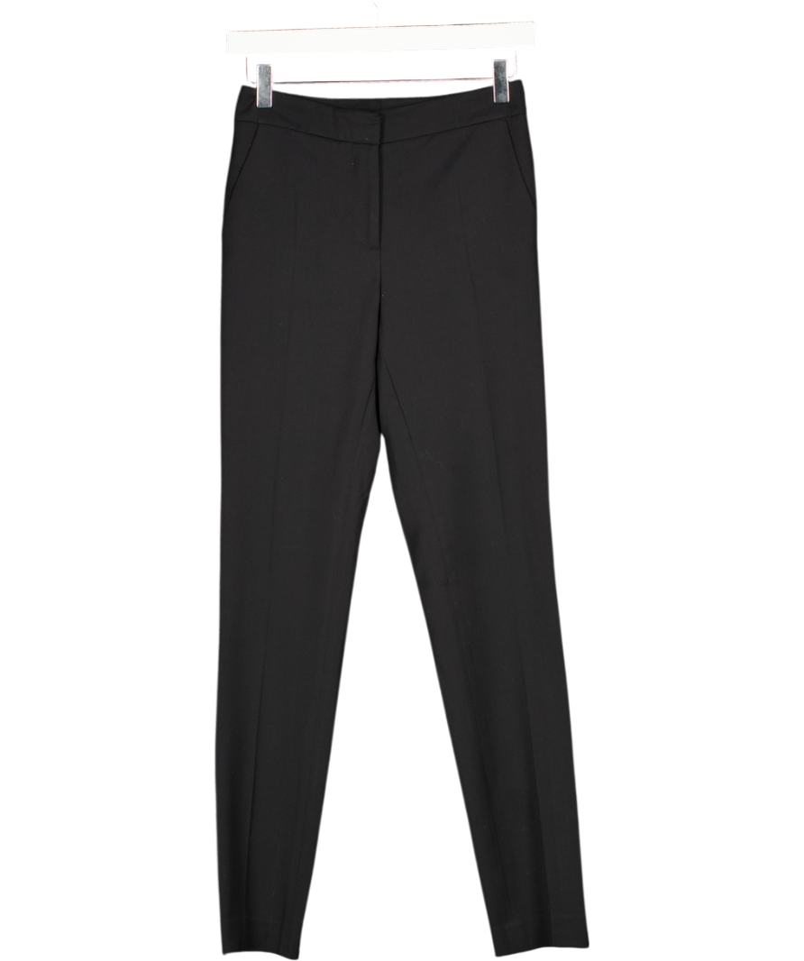REISS Black Wool Blend Willow Tapered Tailored Trousers UK 4