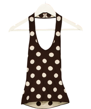 Glassons Brown Print Knit Halter Top UK S