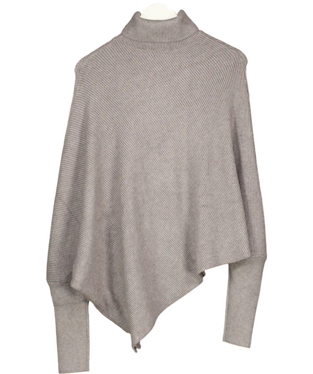 MANGO Grey Sweater With Asymmetrical Roll Neck UK M/L