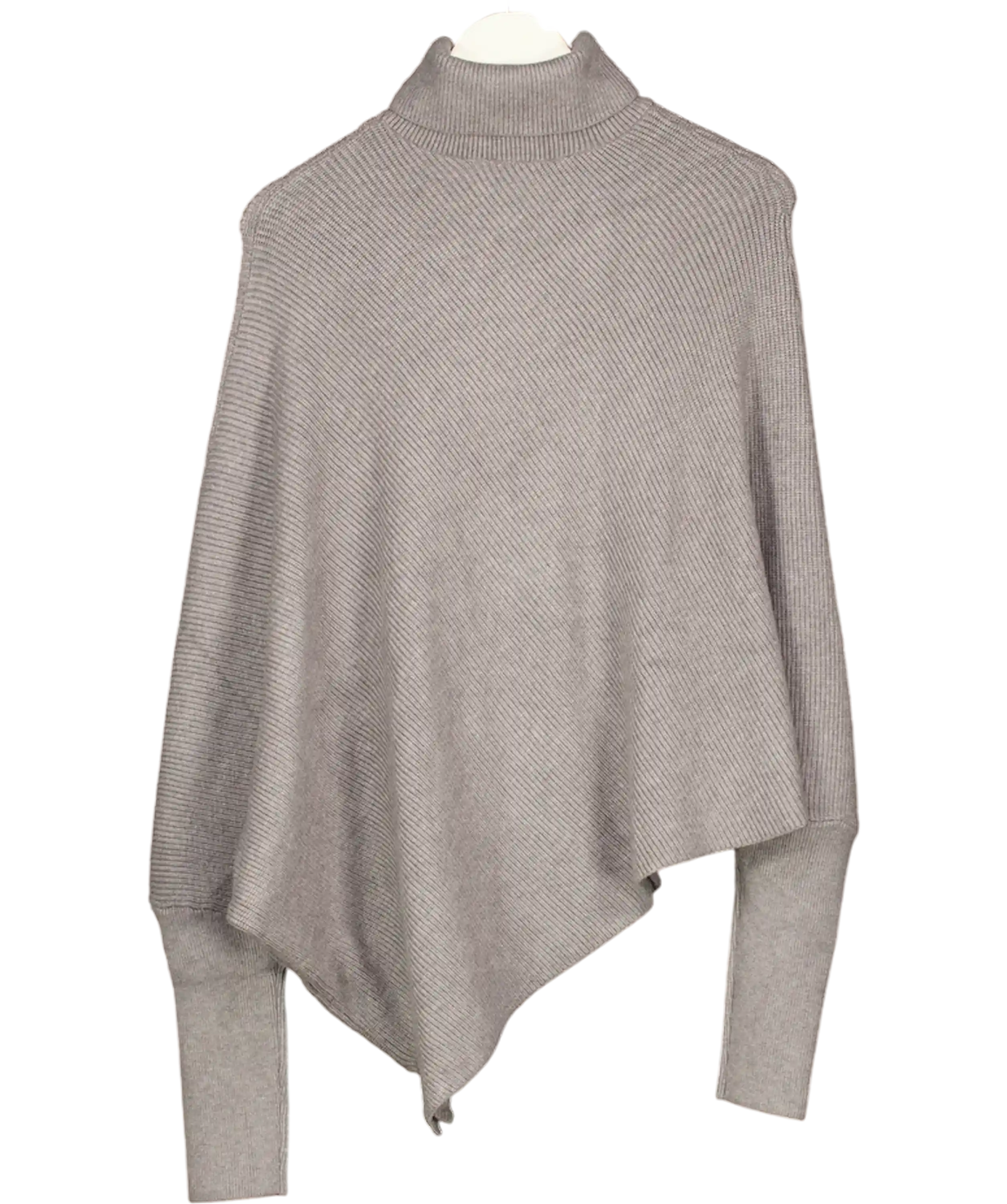MANGO Grey Sweater With Asymmetrical Roll Neck UK M/L
