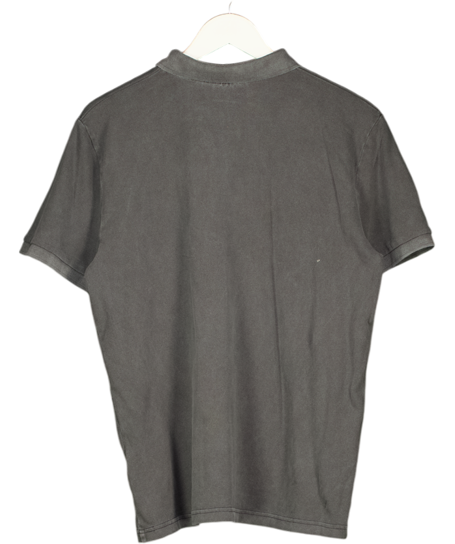 Weekday Black Short-sleeved Cotton Piqué Polo Shirt UK M