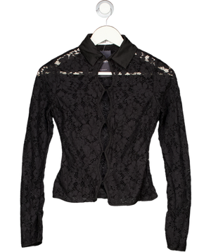 Mistress Rocks Black Compassion Lace Long Sleeved Shirt UK XS