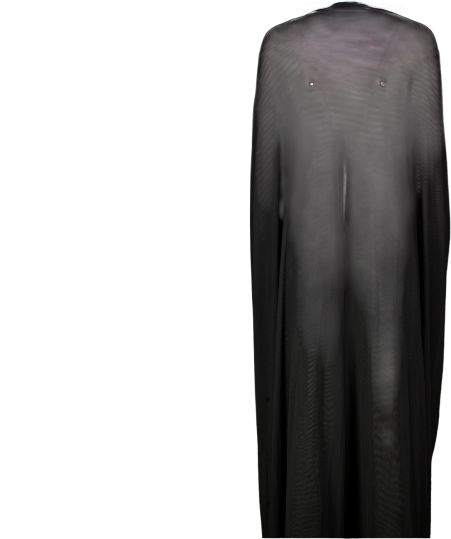 BBXBRAND Black Aluya Mesh Draped Cape One Size